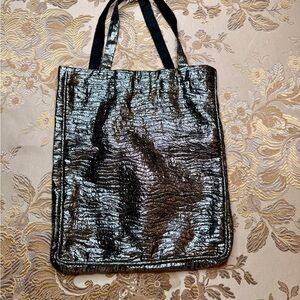 Metallic Black Tote Bag